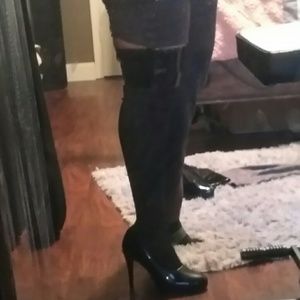Thigh high 4.5 inch heel boots